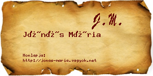 Jónás Mária névjegykártya